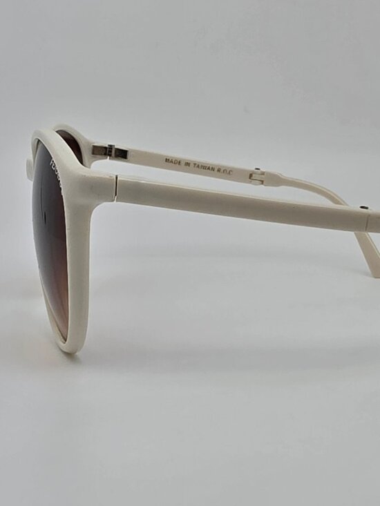 Ferarri White Frame Amber Brown Gradient Lens Folding Sunglasses w/ Case 55mm main image 8